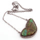 1 Pc Antique Finish Double Cut Diamond With Abalone Designer Pendant - 925 Sterling Silver - Necklace Pendant 35mmx51mm PD1725