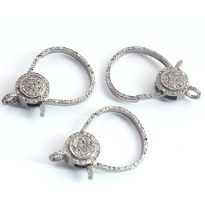 1 PC Antique Finish Pave Diamond Lobsters Over 925 Sterling Silver - Double Sided Diamond Clasp 30mmx21mm lb298