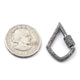 1 Pc Pave Diamond Lock- 925 Sterling Silver- Diamond Fancy Shape Lock with Screw On Mechanism 31mmx21mm GVCB003