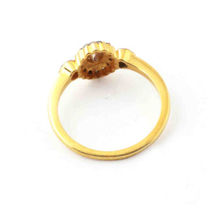1 Pc Beautiful Pave Diamond - Rose cut Diamond Designer Ring - 925 Sterling Silver \ Vermeil - Polki Ring Size: 8.5 RD300