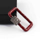 1 Pc Pave Diamond Rectangle Red Enemel Carabiner- 925 Sterling Silver- Diamond Lock with Screw On Mechanism 21mmx14mm CB113