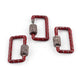1 Pc Pave Diamond Rectangle Red Enemel Carabiner- 925 Sterling Silver- Diamond Lock with Screw On Mechanism 21mmx14mm CB113