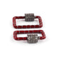 1 Pc Pave Diamond Rectangle Red Enemel Carabiner- 925 Sterling Silver- Diamond Lock with Screw On Mechanism 21mmx14mm CB113