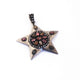 1 Pc Antique Finish Pave Diamond With Multi Tourmaline Designer Star Pendant - 925 Sterling Silver- Necklace Pendant PD911