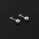 1 Pair  Round Stud Earrings With Back Stoppers - 925 Sterling Silver - Round Stud Tops 5mm ED599