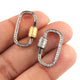 1 Pc Pave Diamond Rounded Rectangle Lock- 925 Sterling Vermeil- Diamond Lock with Screw On Mechanism 23mmx13mm PD1799
