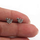 1 Pair Antique Finish Pave Diamond Elephant Designer Stud Earrings With Back Stoppers - 925 Sterling Silver 6mmx7mm RRED009