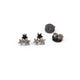 1 Pair Antique Finish Pave Diamond Bakelite Star Stud Earrings - 925 Sterling Silver- 10mm RRED015