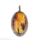 1 Pc Pave Diamond Amber Oval Pendant Over 925 Sterling Silver - Gemstone Pendant 51mmx23mm PD1927