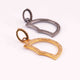 1 PC Pave Diamond Letter " D" Shape Pendant Over 925 Sterling Silver & Yellow Gold - 22mmx13mm-8mmx5mm PD910