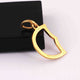 1 PC Pave Diamond Letter " D" Shape Pendant Over 925 Sterling Silver & Yellow Gold - 22mmx13mm-8mmx5mm PD910