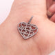 1 PC Pave Diamond  Designer Heart Charm 925 Sterling Silver & Yellow Gold Pendant 18mmx20mm PD1904