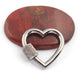 1 Pc Pave Diamond Heart Shape Carabiner- 925 Sterling Silver- Diamond Lock with Screw On Mechanism 21mm CB010