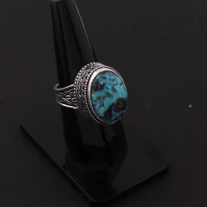 1 Pc Designer Oval 925 Sterling Silver Plated With High Quality Arizona Turquoise Ring -Gemstone Ring- OS003