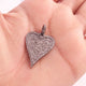 1 PC Antique Finish Pave Diamond Designer Heart Pendant - 925 Sterling Silver - Diamond Pendant 30mmx22mm PD1869