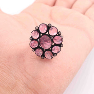 1 PC Beautiful Pave Diamond Ruby - 925 Sterling Silver - Gemstone Ring Size -8 RD479