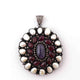 1 Pc Pave Diamond Genuine Pearl & Ruby Center In Tanzanite Pendant -925 Sterling Silver -Gemstone Necklace Pendant 52mmx45mm PD1837
