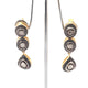 1 Pair Pave Diamond With Rose Cut Diamond Earrings - 925 Sterling Vermeil - Polki Earrings 27mmx10mm ED035