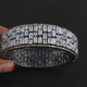 1 Pc Pave Diamond Excellent Designer Blue Flashy Rainbow Moonstone Bangle Bracelet - 925 Sterling Silver -Bangle With Lock -Size: 2.4 BD074