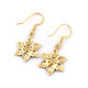 1 Pair Pave Diamond Flower Earrings - 925 Sterling Vermeil Fancy Earrings - 21mmx17mm ED200