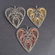 1 PC Genuine Pave Diamond Designer Heart Pendant -Two Tone Pendant- Love Necklace Pendant 46mmx45mm PD1236