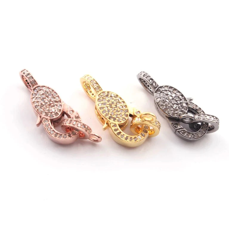 Pave Rhinestone Large Lobster Claw Clasps 8 colors 30mm X 17mm – Bling By A