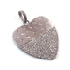 1 Pc Antique Finish Pave Diamond Heart Pendant - 925 Sterling Silver- Love Necklace Pendant 37mmx34mm PD1523