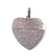 1 Pc Antique Finish Pave Diamond Heart Pendant - 925 Sterling Silver- Love Necklace Pendant 37mmx34mm PD1523