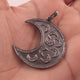 1 Pc Pave Diamond Designer Crescent Moon Pendant -925 Sterling Silver -Necklace Pendant 43mmx20mm PD1544