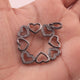 1 Pc Antique Finish Pave Diamond Heart Pendant - 925 Sterling Silver- Love Necklace Pendant 42mmx37mm PD1517