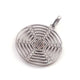 1 Pc Pave Diamond Round Designer Pendant -925 Sterling Silver -Necklace Pendant 40mmx36mm PD1432
