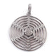 1 Pc Pave Diamond Round Designer Pendant -925 Sterling Silver -Necklace Pendant 40mmx36mm PD1432