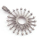1 Pc Antique Finish Pave Diamond Sunburst With Double Cut Diamond Pendant - 925 Sterling Silver - Necklace Pendant 46mmx40mm PD1168