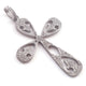 1 Pc Antique Finish Pave Diamond Designer Cross Pendant - 925 Sterling Silver- Necklace Pendant 54mmx37mm PD1449