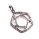 1 Pc Pave Diamond Pentagon Shape Designer Pendant -925 Sterling Silver -Necklace Pendant 39mmx34mm PD1318