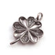 1 Pc Antique Finish Pave Diamond Designer Clover Leaf Pendant - 925 Sterling Silver- Necklace Pendant 46mmx35mm PD1336