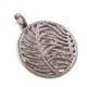 1 Pc Pave Diamond Round Shape Designer Leaf Pendant -925 Sterling Silver -Necklace Pendant 43mmx39mm PD1320