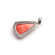 1 Pc Antique Finish Pave Diamond Oyster Shell  Triangle Shape Pendant - 925 Sterling Silver - Necklace Pendant PD1894