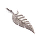 1 Pc Antique Finish Pave Diamond Feather Pendant - 925 Sterling Silver-Diamond Pendant- Necklace Pendant 50mmx18mm PD1759