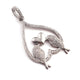 1 Pc Antique Finish Pave Diamond Designer Love Birds Pendant - 925 Sterling Silver- Necklace Pendant 41mmx27mm PD1501