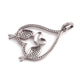 1 Pc Antique Finish Pave Diamond Designer Love Birds Pendant - 925 Sterling Silver- Necklace Pendant 41mmx27mm PD1501