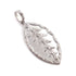 1 Pc Antique Finish Pave Diamond Designer Leaf Pendant - 925 Sterling Silver- Necklace Pendant 43mmx22mm PD1507