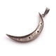 1 Pc Pave Diamond Crescent Moon With Rose Cut Diamond Pendant - 925 Sterling Silver 47mmx7mm PD667
