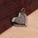1 Pc Pave Diamond Designer Heart Pendant Over 925 Sterling Silver - Heart Shape Pendant 21mmx24mm PD1771