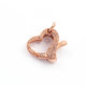 1 Pc Pave Diamond Heart Shape Designer Carabiner - Diamond Lock with Screw On Mechanism 20mmx21mm CB154