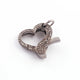 1 Pc Pave Diamond Heart Shape Designer Carabiner - Diamond Lock with Screw On Mechanism 20mmx21mm CB154