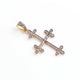 1 Pc Pave Diamond Designer Cross Pendant 925 Sterling Silver & Vermeil - Cross Pendant 34mmx23mm PD1624