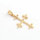 1 Pc Pave Diamond Designer Cross Pendant 925 Sterling Silver & Vermeil - Cross Pendant 34mmx23mm PD1624