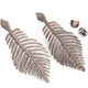 1 Pair Of Extremely Beautiful Pave Diamond Leaf Earrings - 925 Sterling Silver Feather Earrings 55mmx29mm-14mmx7mm ED168