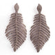 1 Pair Of Extremely Beautiful Pave Diamond Leaf Earrings - 925 Sterling Silver Feather Earrings 55mmx29mm-14mmx7mm ED168